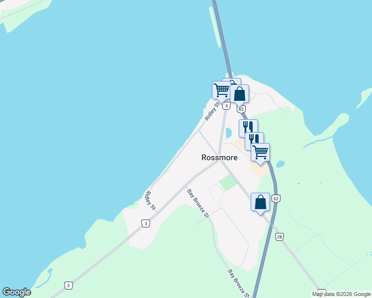 map of restaurants, bars, coffee shops, grocery stores, and more near 119 Ridley Street in Belleville