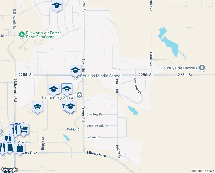 map of restaurants, bars, coffee shops, grocery stores, and more near 555 225th Street in Box Elder