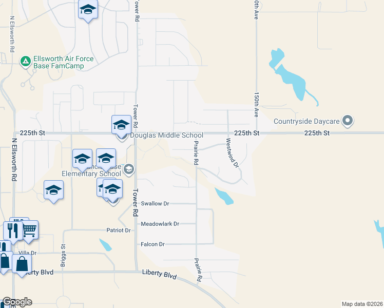 map of restaurants, bars, coffee shops, grocery stores, and more near 610 Prairie Road in Box Elder