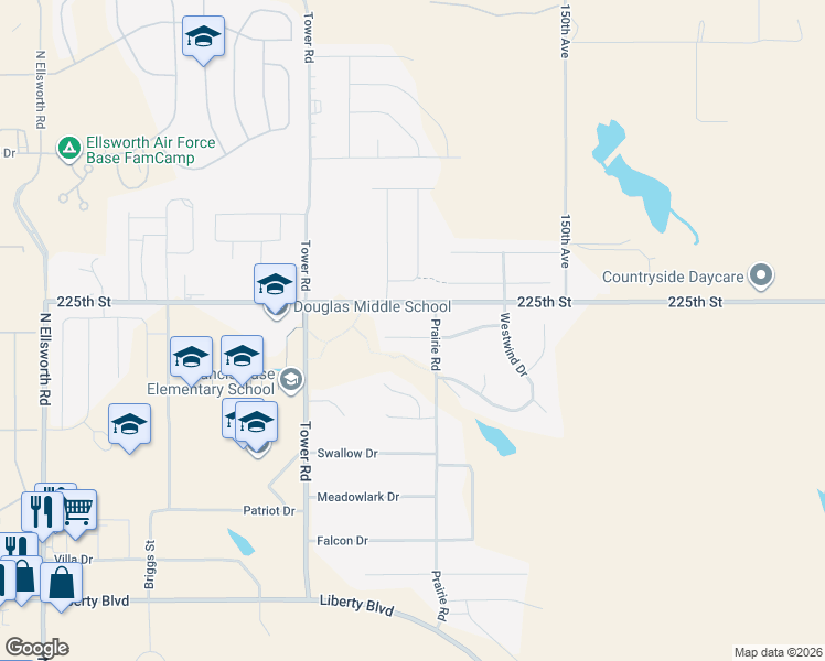 map of restaurants, bars, coffee shops, grocery stores, and more near 610 Prairie Road in Box Elder