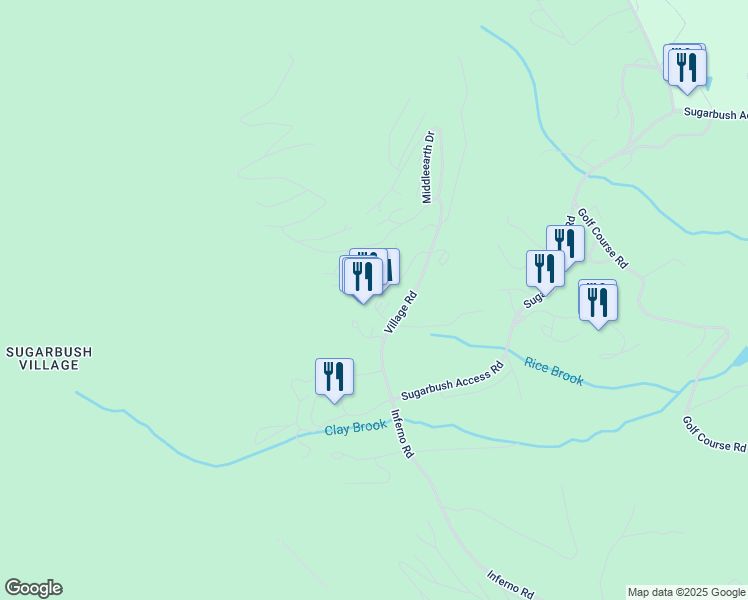 map of restaurants, bars, coffee shops, grocery stores, and more near 53 Mountainside Drive in Warren