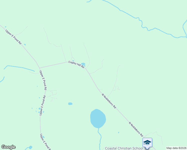 map of restaurants, bars, coffee shops, grocery stores, and more near 114 Eugley Hill Road in Nobleboro