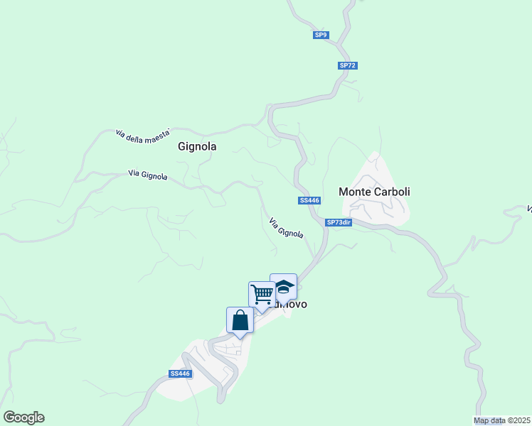 map of restaurants, bars, coffee shops, grocery stores, and more near 7 Via Gignola in Provincia di Massa e Carrara
