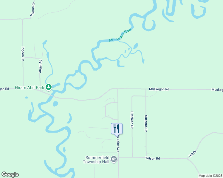 map of restaurants, bars, coffee shops, grocery stores, and more near 2037 Muskegon Road in Harrison