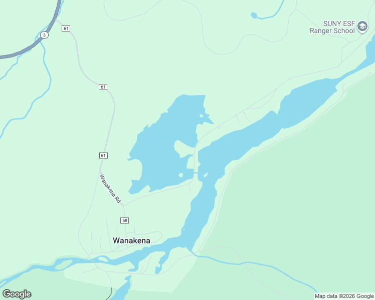 map of restaurants, bars, coffee shops, grocery stores, and more near 99 Ranger School Road in Wanakena