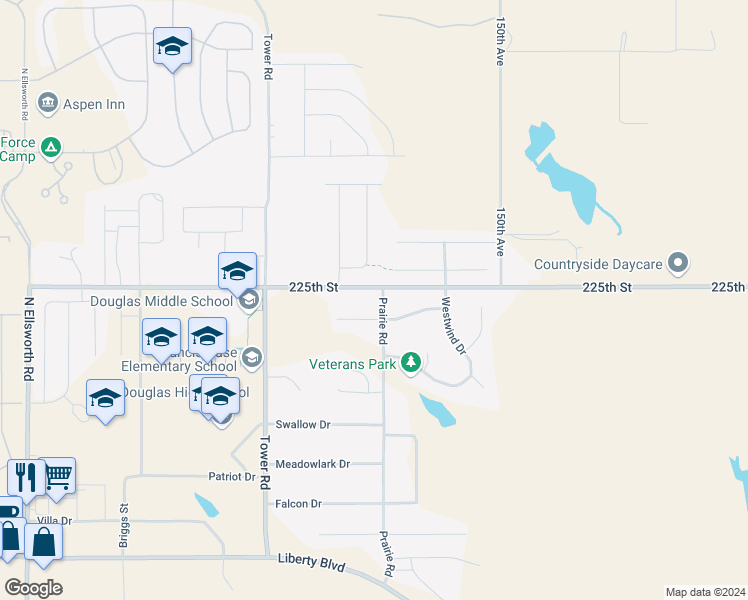 map of restaurants, bars, coffee shops, grocery stores, and more near 610 Prairie Road in Box Elder
