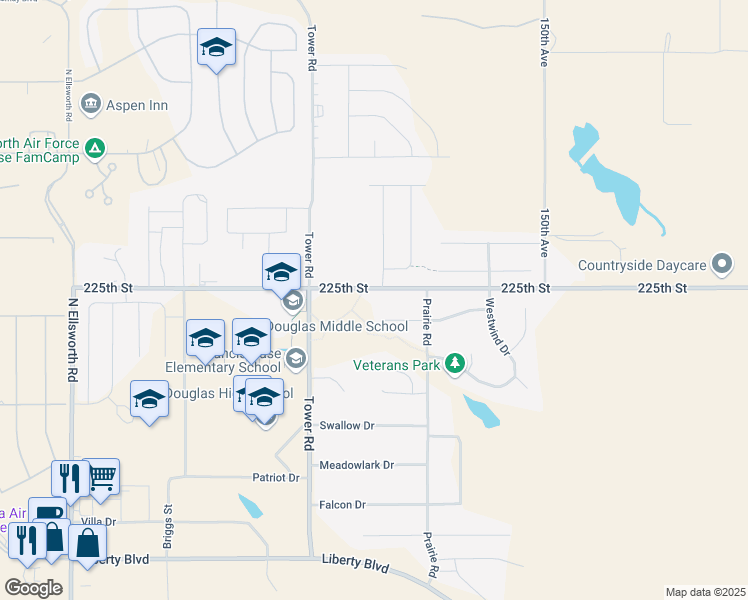 map of restaurants, bars, coffee shops, grocery stores, and more near 555 225th Street in Box Elder