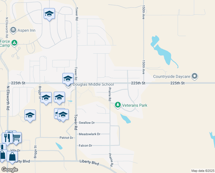 map of restaurants, bars, coffee shops, grocery stores, and more near 610 Prairie Road in Box Elder
