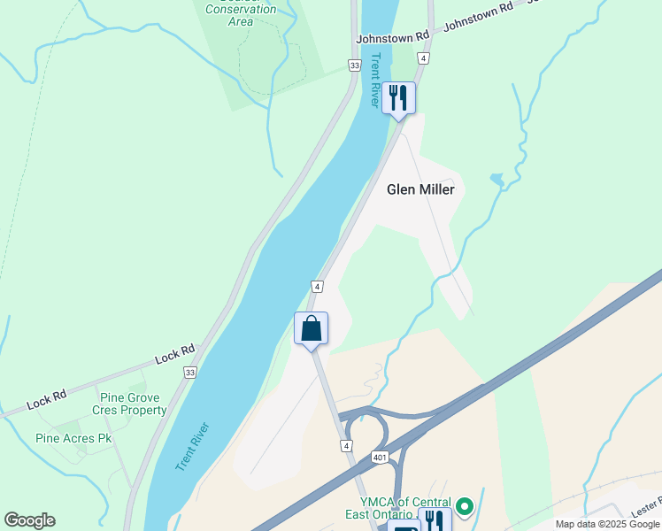 map of restaurants, bars, coffee shops, grocery stores, and more near 310 County Road 4 in Quinte West