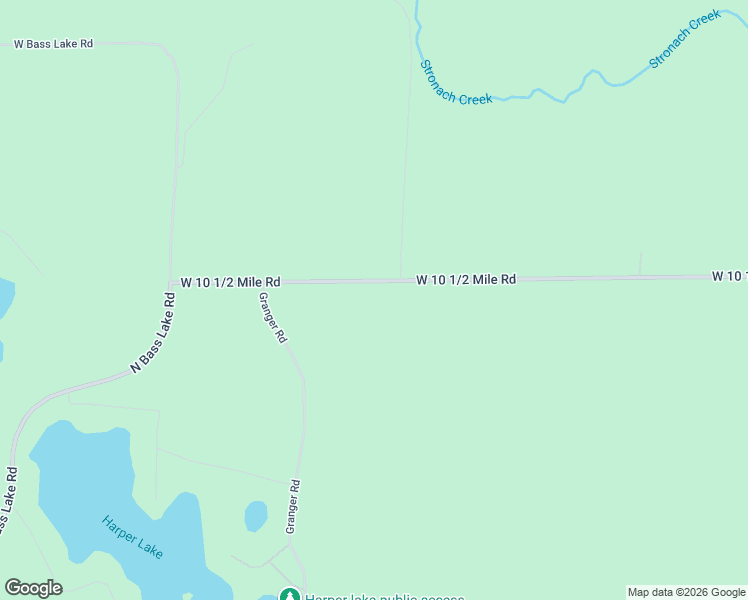 map of restaurants, bars, coffee shops, grocery stores, and more near 8047 West 10 1/2 Mile Road in Irons