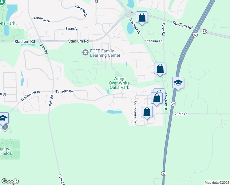 map of restaurants, bars, coffee shops, grocery stores, and more near 660 Tanager Path in Mankato
