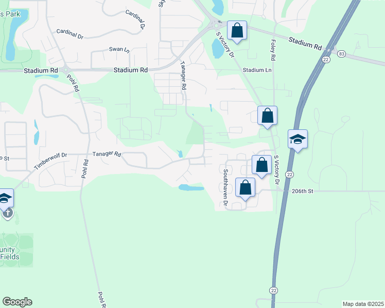 map of restaurants, bars, coffee shops, grocery stores, and more near 660 Tanager Path in Mankato