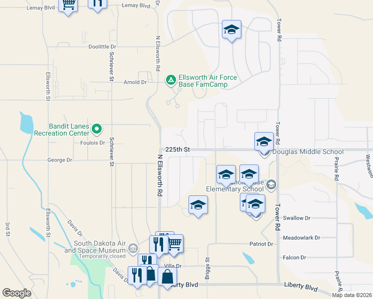 map of restaurants, bars, coffee shops, grocery stores, and more near 14913 225th Street in Box Elder