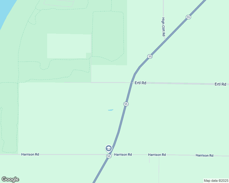 map of restaurants, bars, coffee shops, grocery stores, and more near W5047 Ertl Road in Menasha