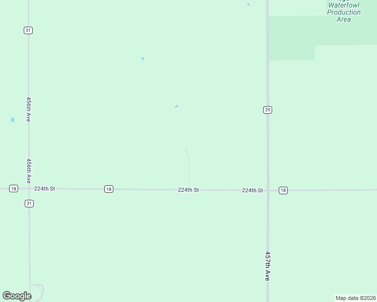 map of restaurants, bars, coffee shops, grocery stores, and more near 45668 224th Street in Nunda