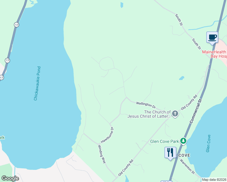 map of restaurants, bars, coffee shops, grocery stores, and more near 22 Bristol Drive in Rockport