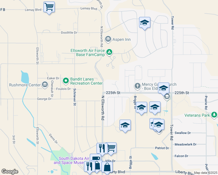 map of restaurants, bars, coffee shops, grocery stores, and more near 600 North Ellsworth Road in Box Elder