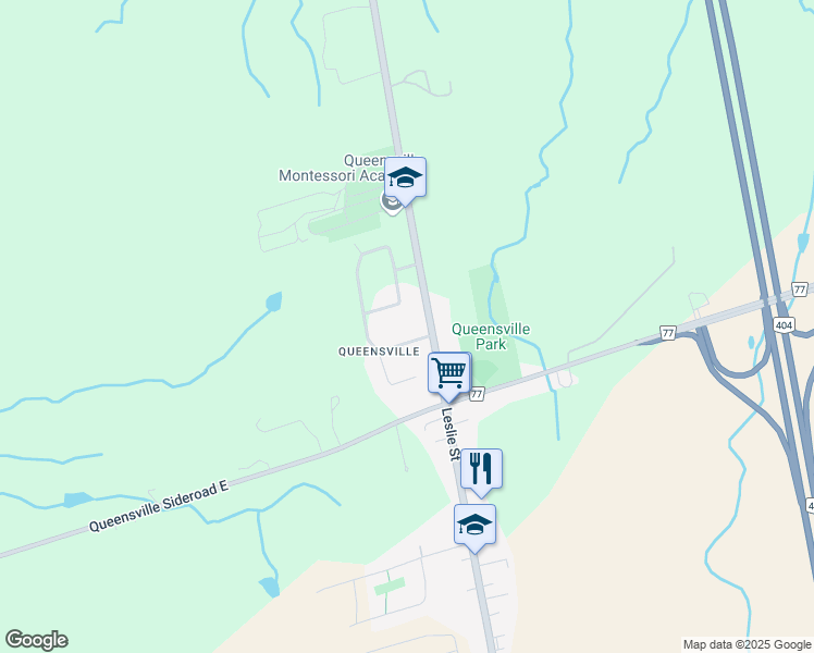 map of restaurants, bars, coffee shops, grocery stores, and more near 14 Testa Street in East Gwillimbury