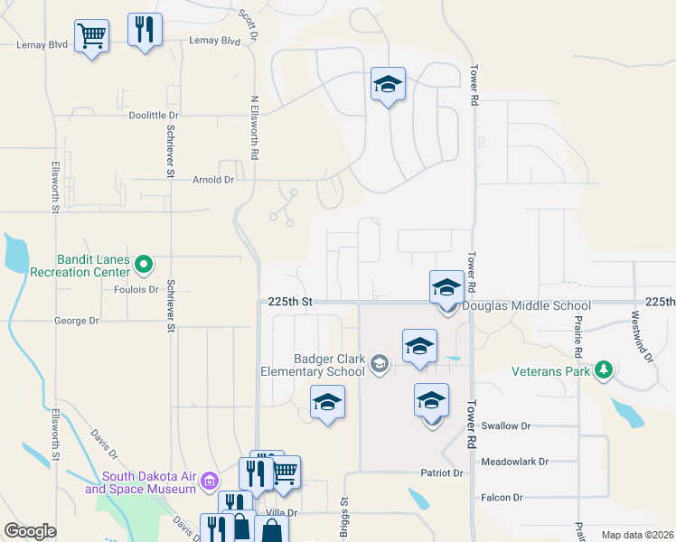 map of restaurants, bars, coffee shops, grocery stores, and more near 14922 225th St in Box Elder