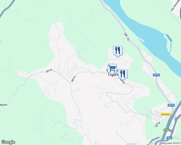 map of restaurants, bars, coffee shops, grocery stores, and more near 5 Piazza F. Centi in Vezzano Ligure