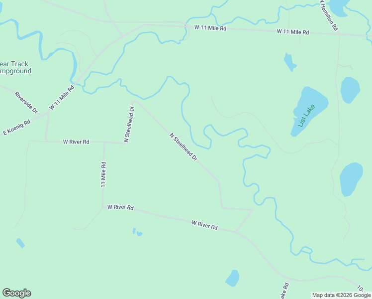 map of restaurants, bars, coffee shops, grocery stores, and more near North Steelhead Drive in Irons