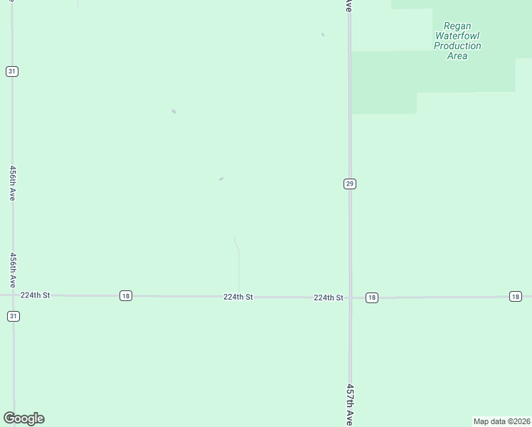 map of restaurants, bars, coffee shops, grocery stores, and more near 45668 224th Street in Nunda