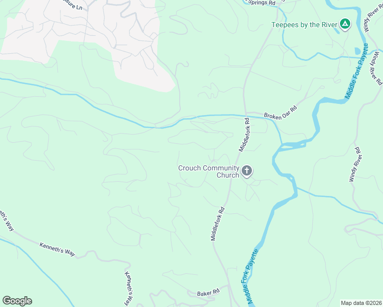 map of restaurants, bars, coffee shops, grocery stores, and more near 20 North Trail in Garden Valley