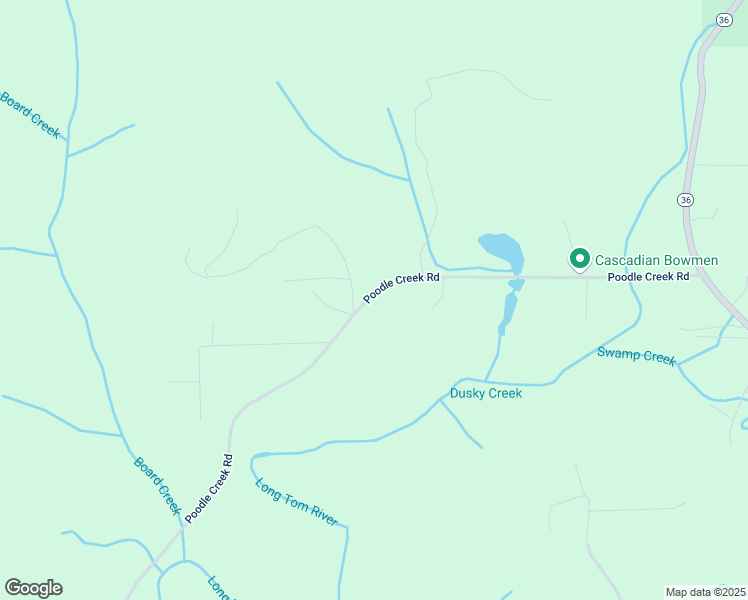 map of restaurants, bars, coffee shops, grocery stores, and more near 91589 Poodle Creek Road in Noti