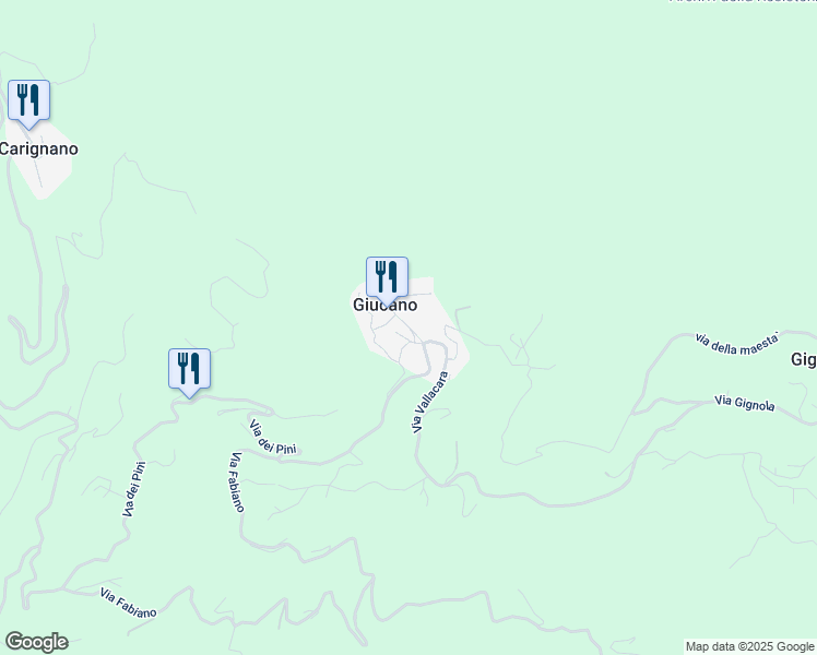 map of restaurants, bars, coffee shops, grocery stores, and more near 9 Via degli Orti in Giucano