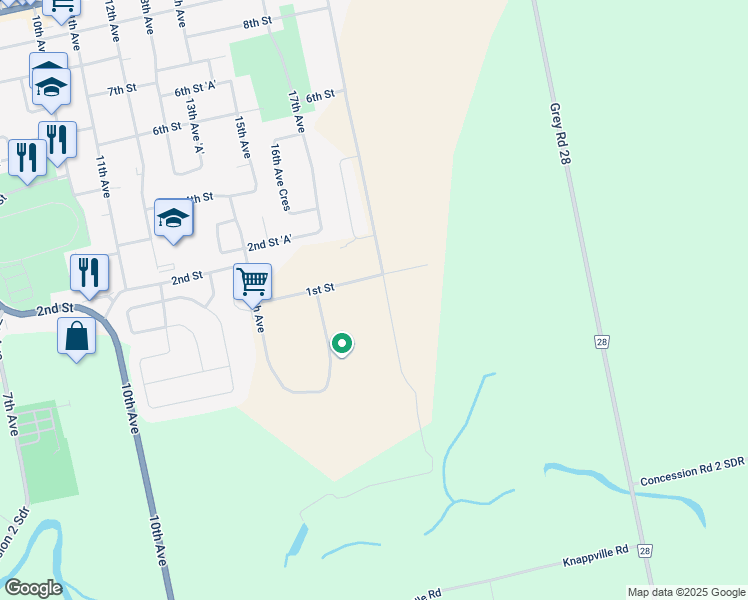 map of restaurants, bars, coffee shops, grocery stores, and more near 595 1st Street in Hanover