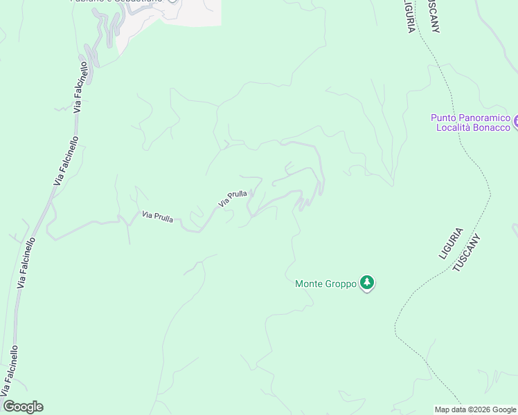 map of restaurants, bars, coffee shops, grocery stores, and more near 27 Via Prulla in Provincia della Spezia