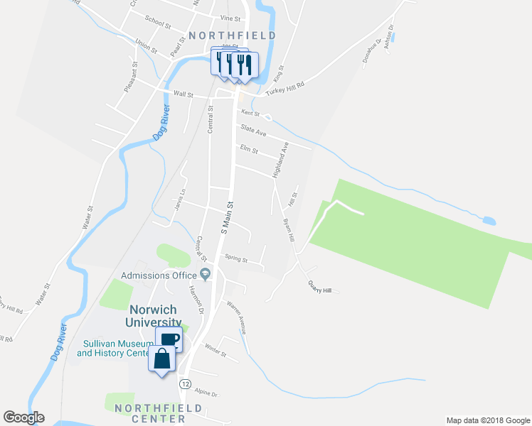 map of restaurants, bars, coffee shops, grocery stores, and more near 228 Highland Avenue in Northfield