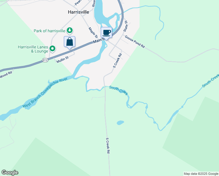 map of restaurants, bars, coffee shops, grocery stores, and more near 14284 S Creek Rd in Harrisville