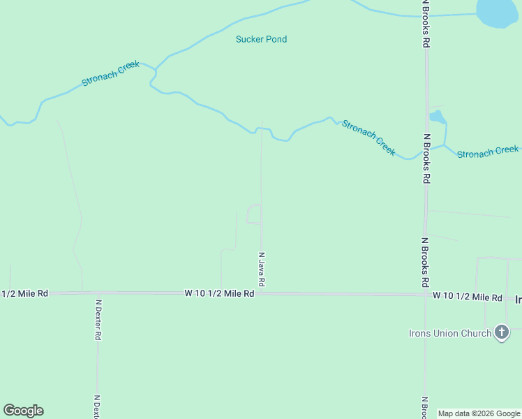 map of restaurants, bars, coffee shops, grocery stores, and more near 11077 Java Road in Irons