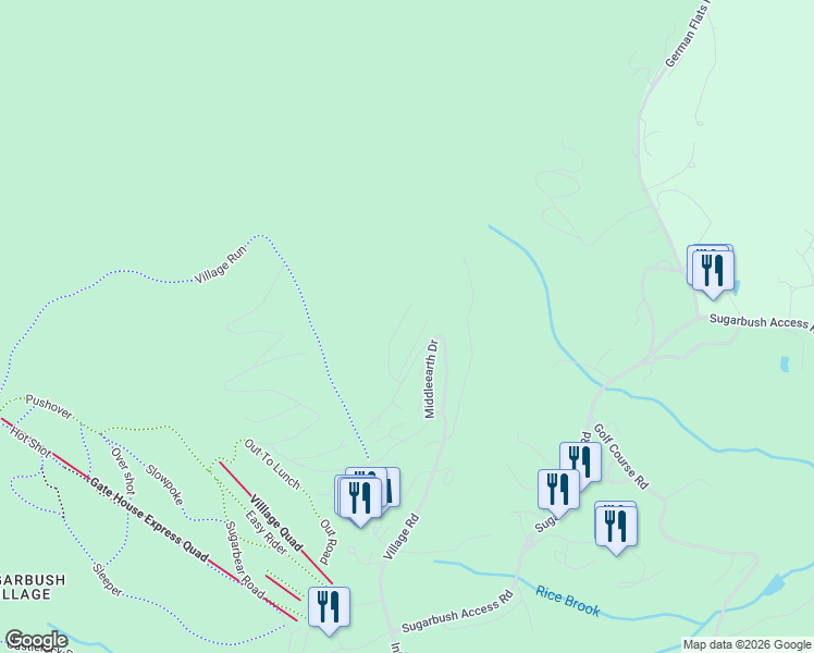 map of restaurants, bars, coffee shops, grocery stores, and more near 115 Summit Drive in Warren