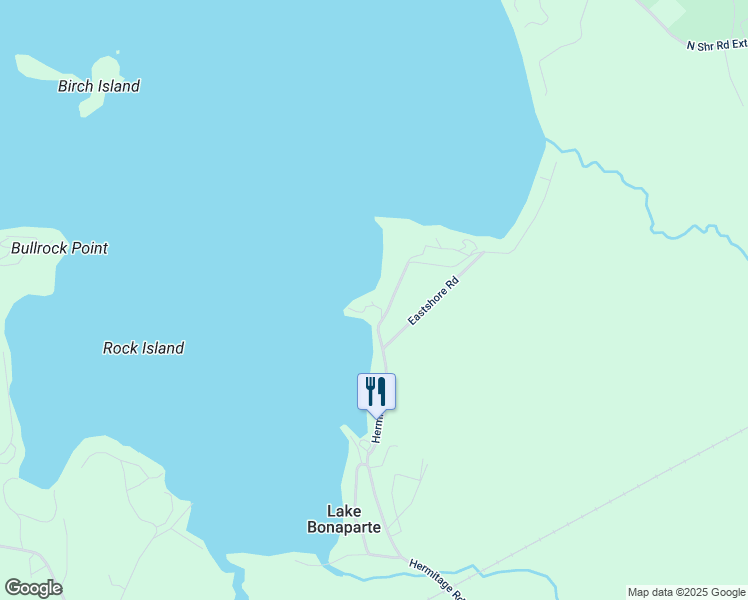 map of restaurants, bars, coffee shops, grocery stores, and more near 7475 Cottage Road in Harrisville