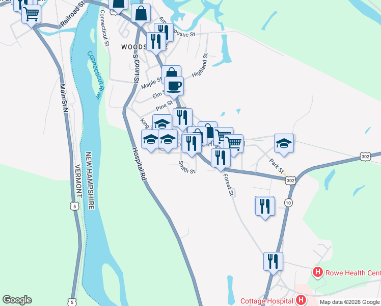 map of restaurants, bars, coffee shops, grocery stores, and more near 187 Central Street in Haverhill