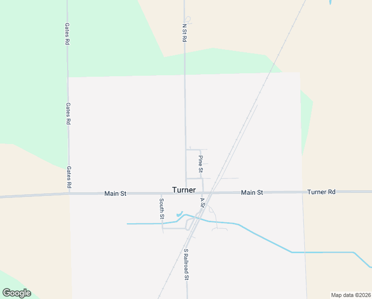 map of restaurants, bars, coffee shops, grocery stores, and more near 1 3rd Street in Turner