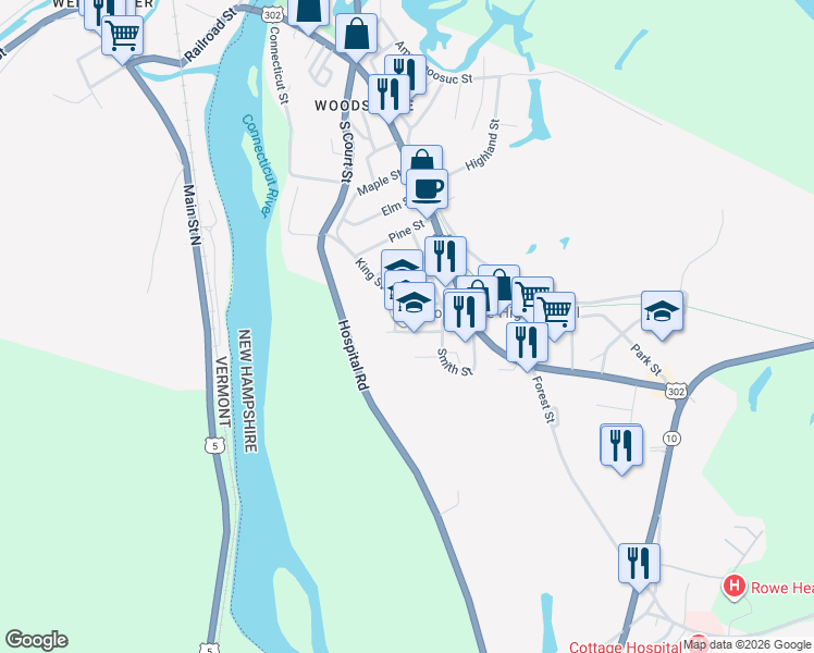 map of restaurants, bars, coffee shops, grocery stores, and more near 9 High Street in Haverhill