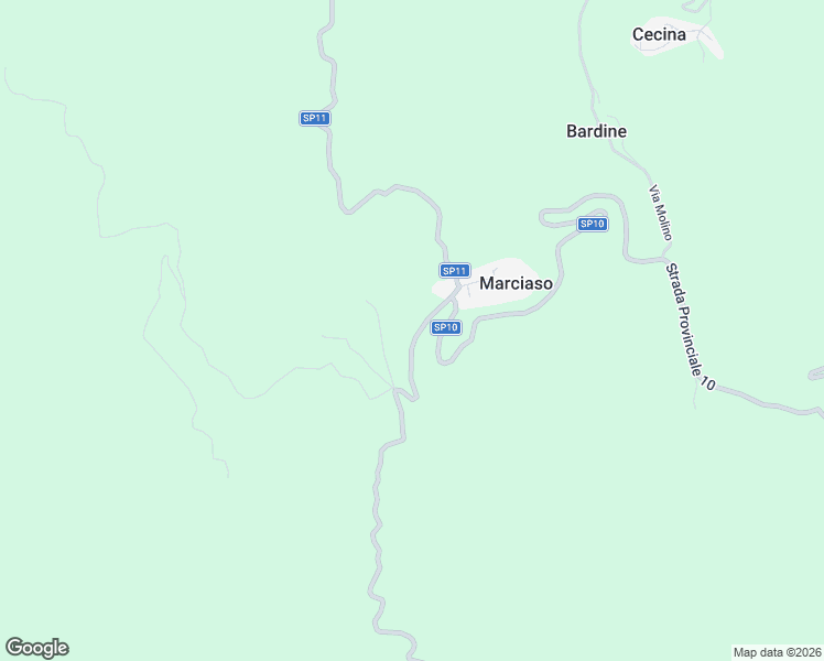 map of restaurants, bars, coffee shops, grocery stores, and more near 8 Via Villaggio U.N.R.R.A. in Marciaso
