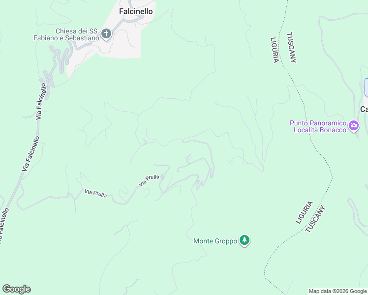 map of restaurants, bars, coffee shops, grocery stores, and more near 39 Via Prulla in Provincia della Spezia