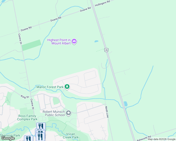 map of restaurants, bars, coffee shops, grocery stores, and more near 52 Ridge Gate Crescent in Mount Albert