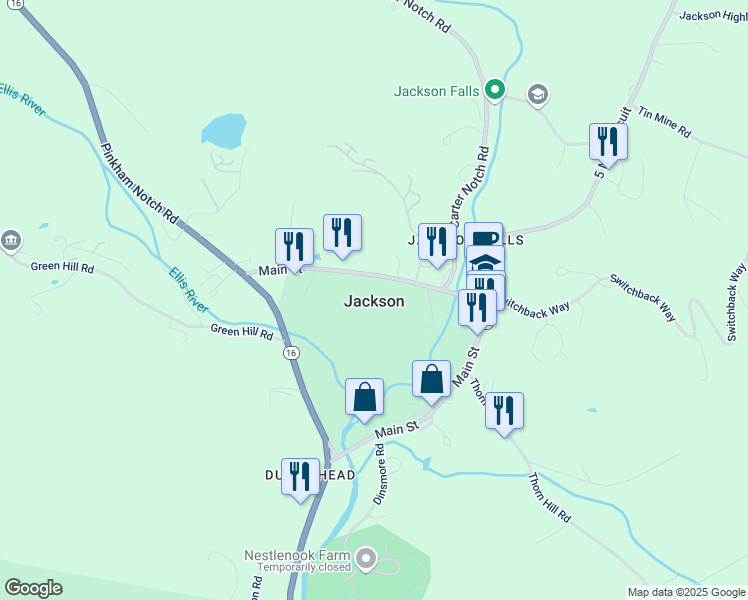 map of restaurants, bars, coffee shops, grocery stores, and more near in Jackson