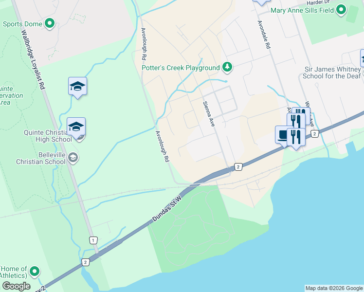map of restaurants, bars, coffee shops, grocery stores, and more near 76 Ridgeway Place in Belleville