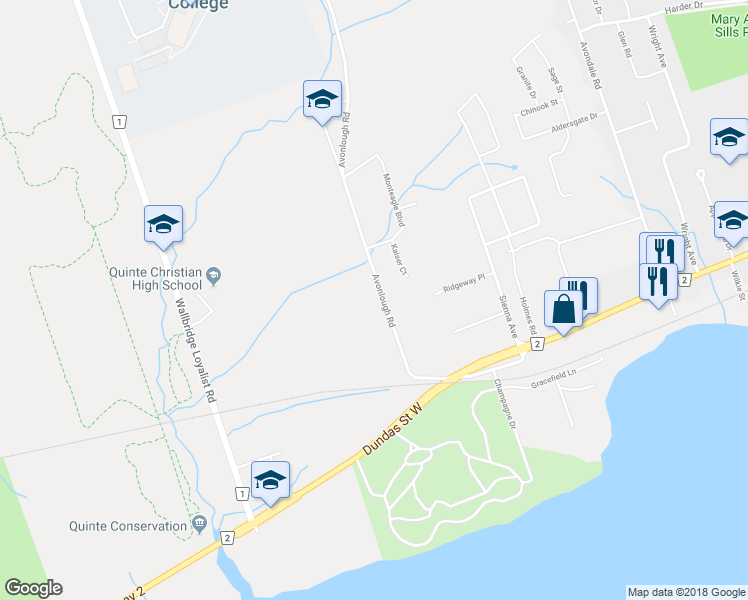 map of restaurants, bars, coffee shops, grocery stores, and more near 143 Avonlough Road in Belleville