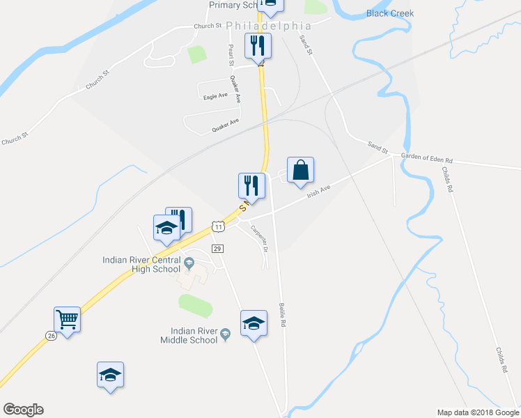 map of restaurants, bars, coffee shops, grocery stores, and more near 2 South Main Street in Philadelphia