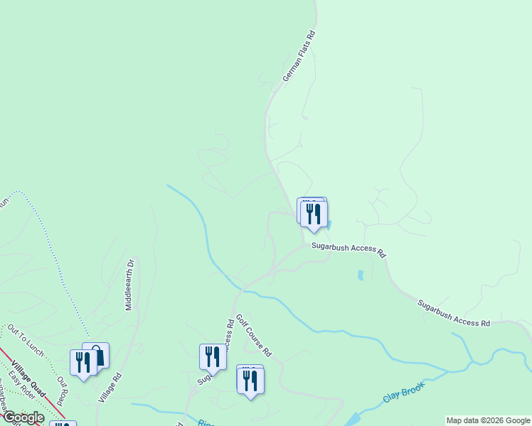 map of restaurants, bars, coffee shops, grocery stores, and more near 167 Club Sugarbush North Road in Warren