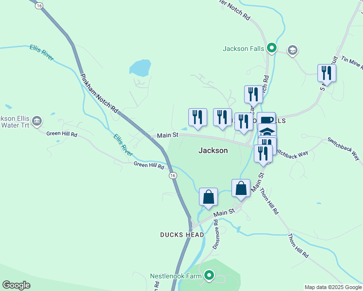 map of restaurants, bars, coffee shops, grocery stores, and more near 5B Fairview Dr in Jackson