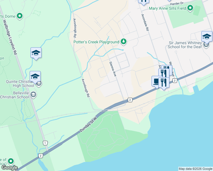 map of restaurants, bars, coffee shops, grocery stores, and more near 53 Ridgeway Place in Belleville