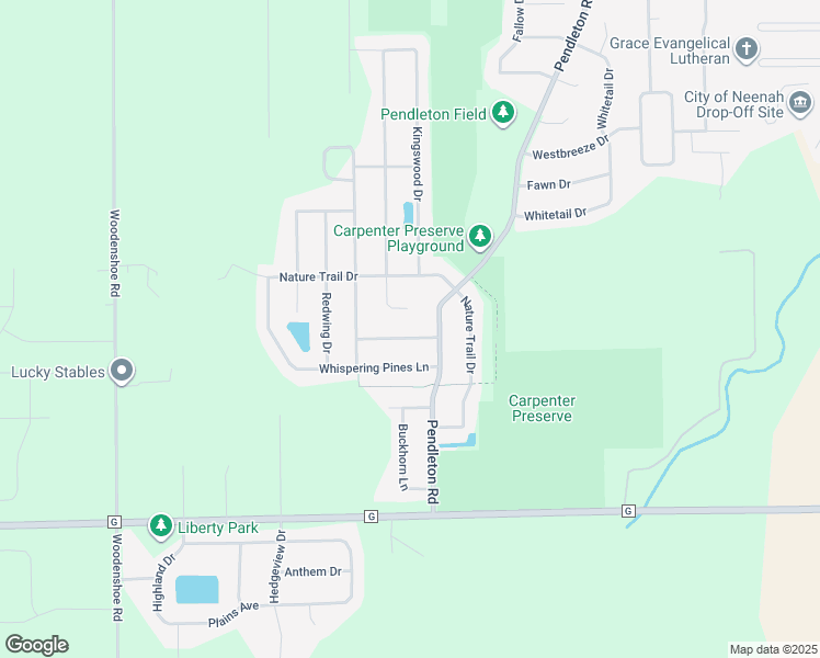 map of restaurants, bars, coffee shops, grocery stores, and more near 1311 Winter Wheat Drive in Neenah